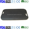 35*21 Cm Vegetable Oil Nonstick Cast Iron Grill BSCI LFGB FDA Approved, with Handle